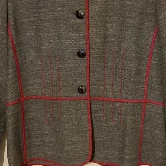 Etcetera Womens Wool Blend Gray Blazer - Picture 3 of 5